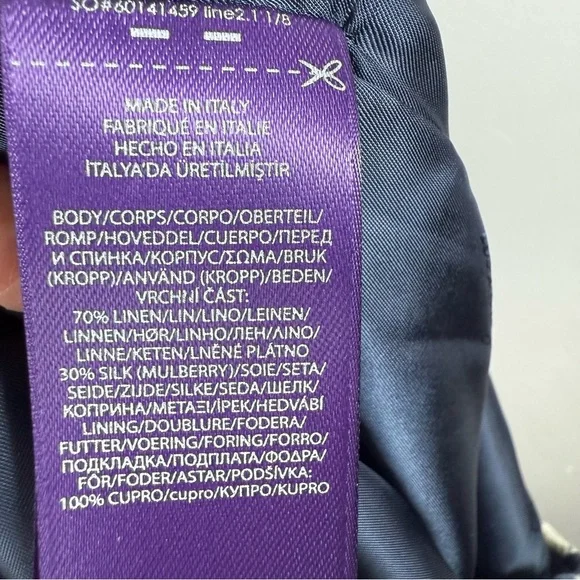 Ralph Lauren Purple Label Yazmin Batik Print Linen Silk Pants Size 8 - Picture 11 of 16